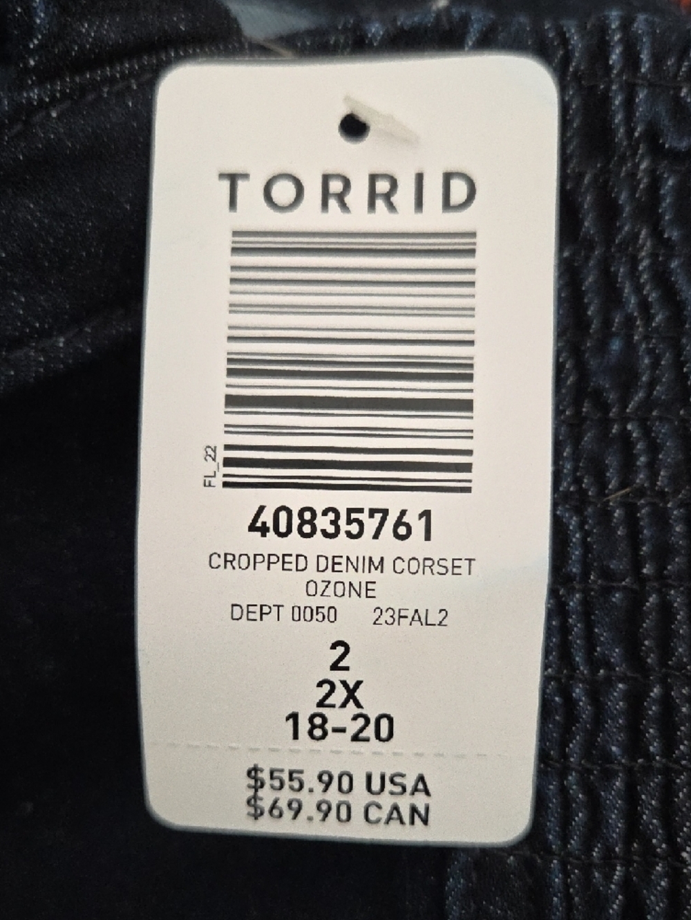 torrid dark indigo denim bustier crop top - Picture 6 of 6